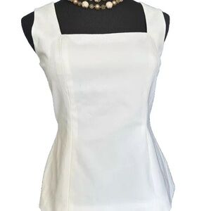 VINTAGE JENNE MAAG TECH FABRIC WHITE LINED BACK ZIP TANK size sml